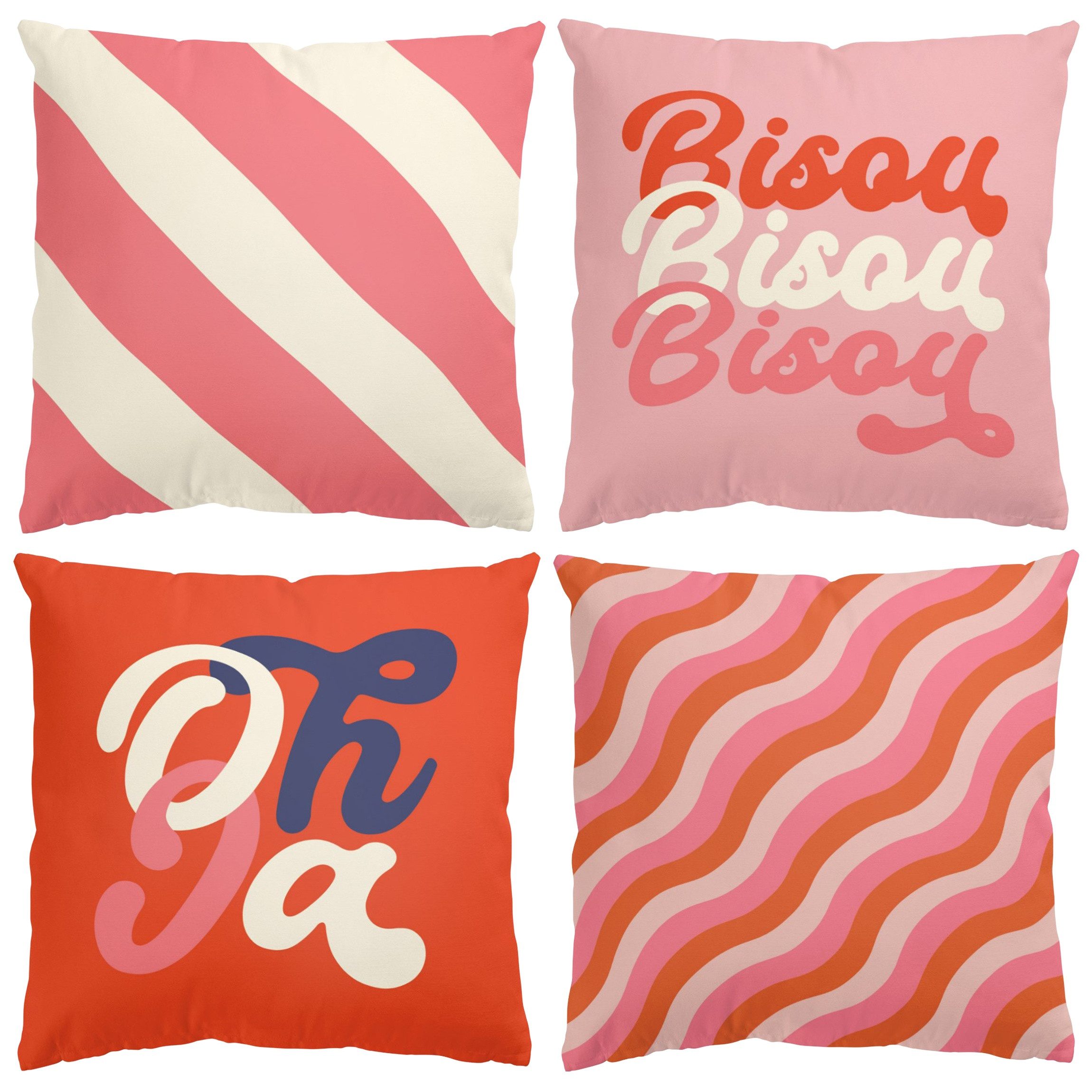Bilderdepot24 Dekokissen 4-teilig draußen Kissenhülle/ Garten/ Outdoorkissen Kissenhülle bunt M, Bezug mit / ohne Füllung Zierkissen Outdoor Sofa Bett