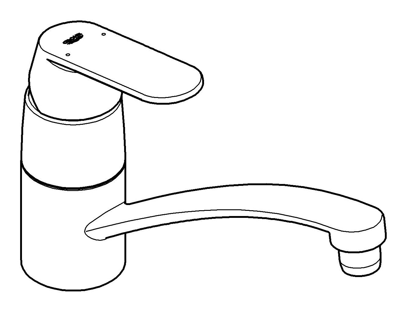 Grohe Küchenarmatur Eurosmart Cosmopolitan Einhand-Spültischbatterie flacher Auslauf - Chrom