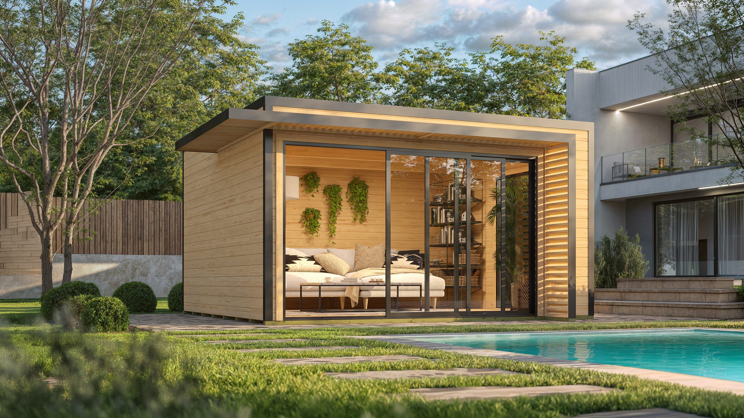 weka Gartenhaus Amberley, BxT: 450x450 cm, verschiedene Farben