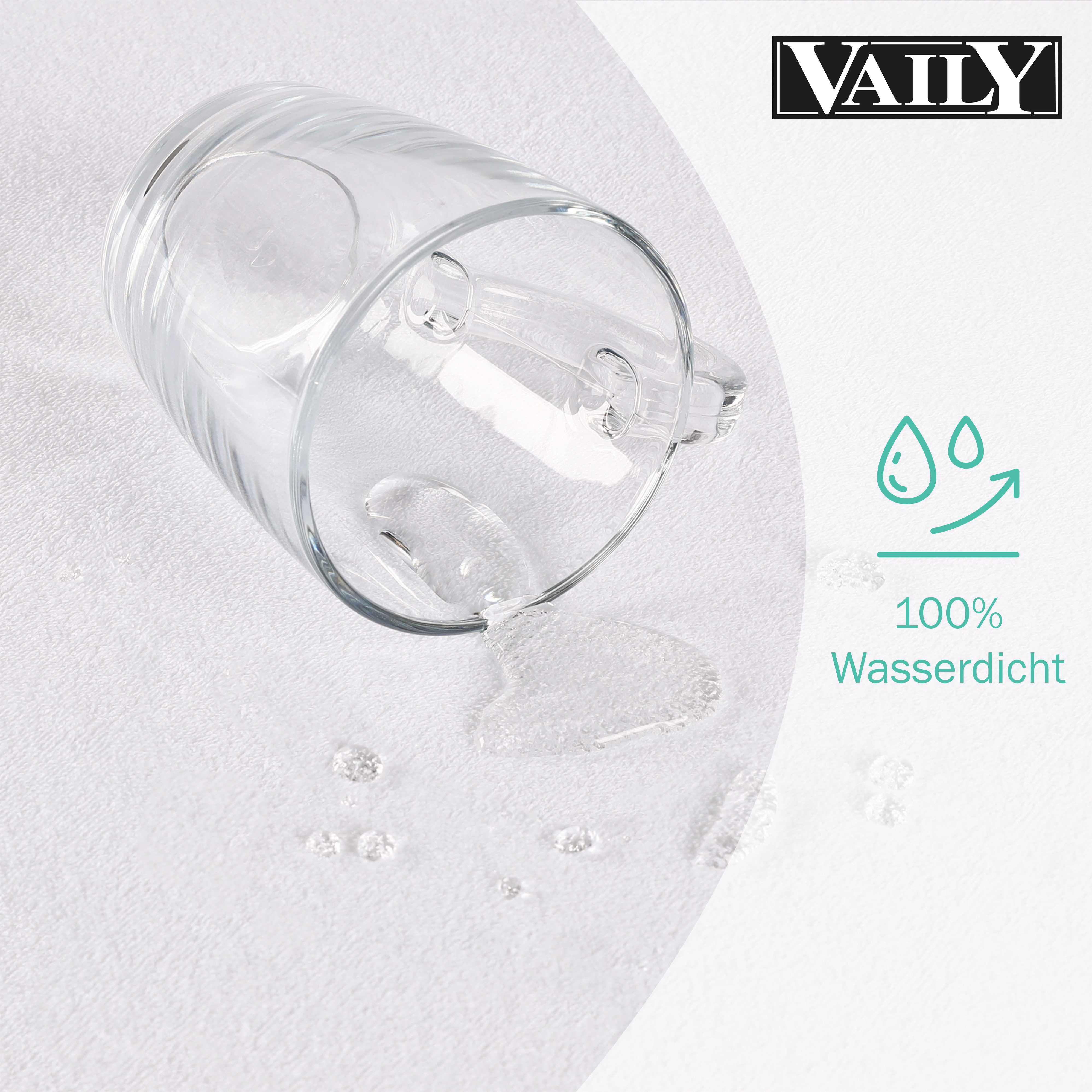 Matratzenschoner Matratzenschutz, Matratzenauflage von Vaily, Waschbar, Wasserdicht und Allergiker geeignet