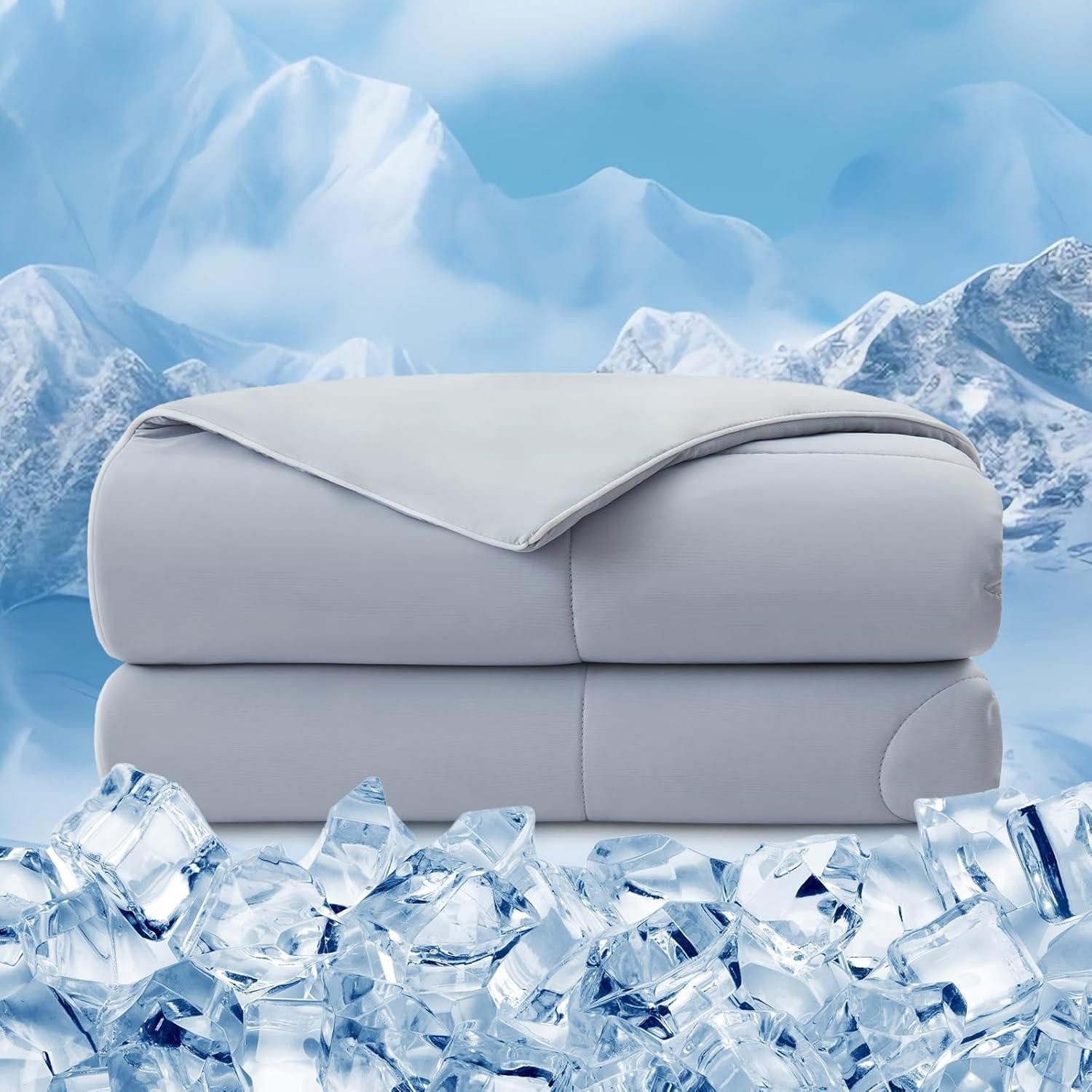 LuxusKollektion Sommerbettdecke Sommerdecke Kühldecke 200 x 210 cm Grau, Bezug: Nylon