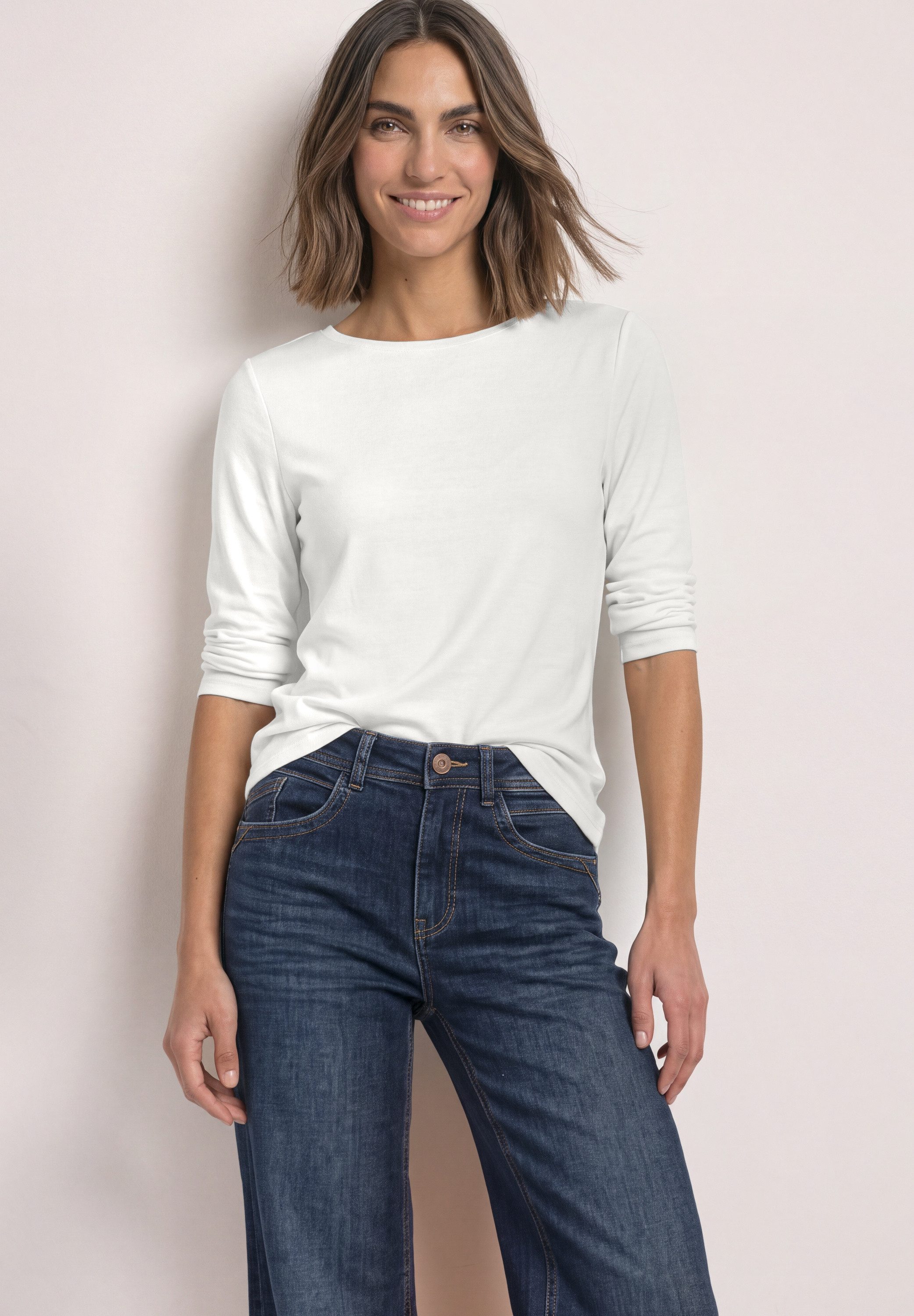 STREET ONE Langarmshirt mit U-Boot-Ausschnitt