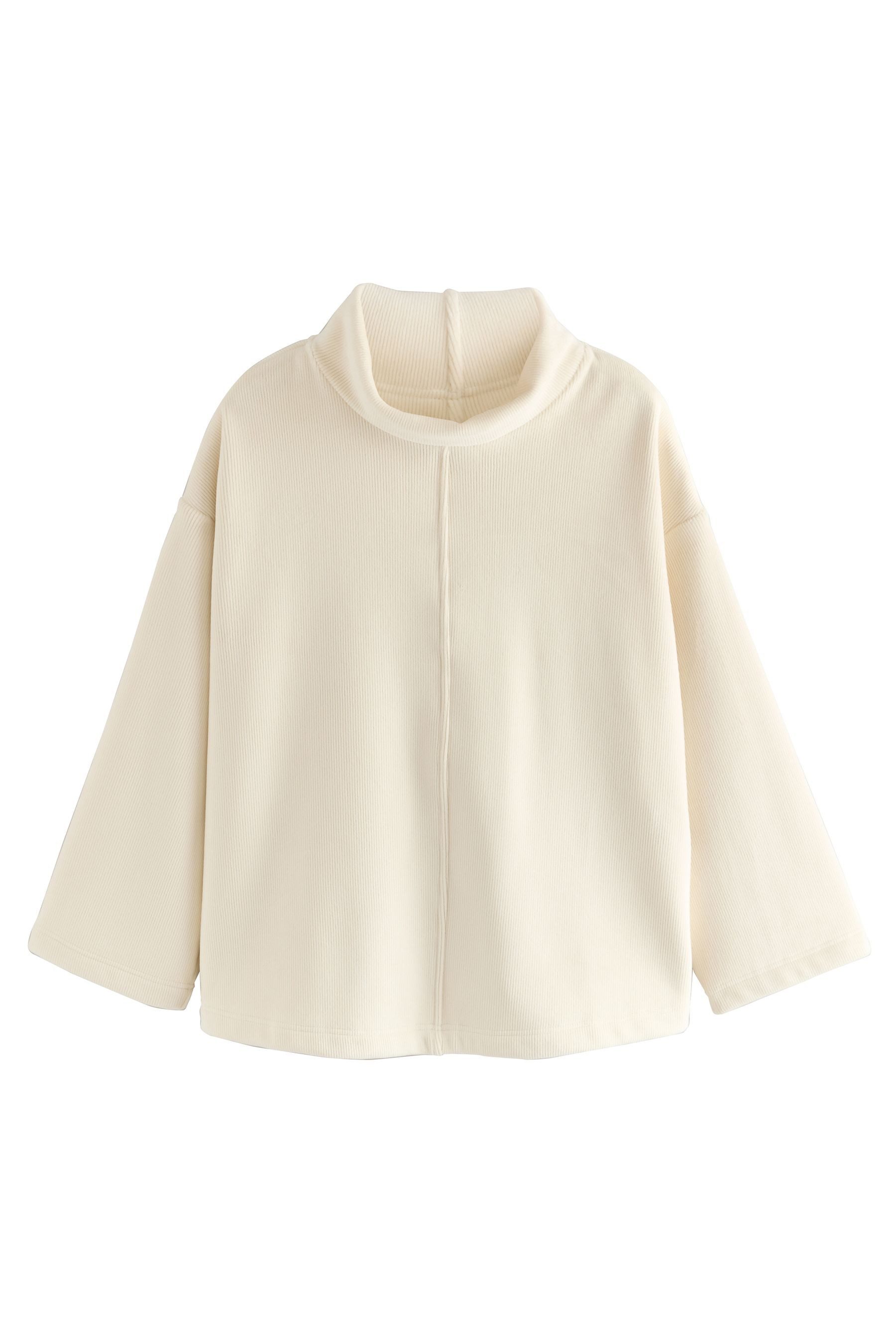 Next Strickpullover Gemütlicher Cord-Pullover mit Wasserfallkragen (1-tlg) günstig online kaufen