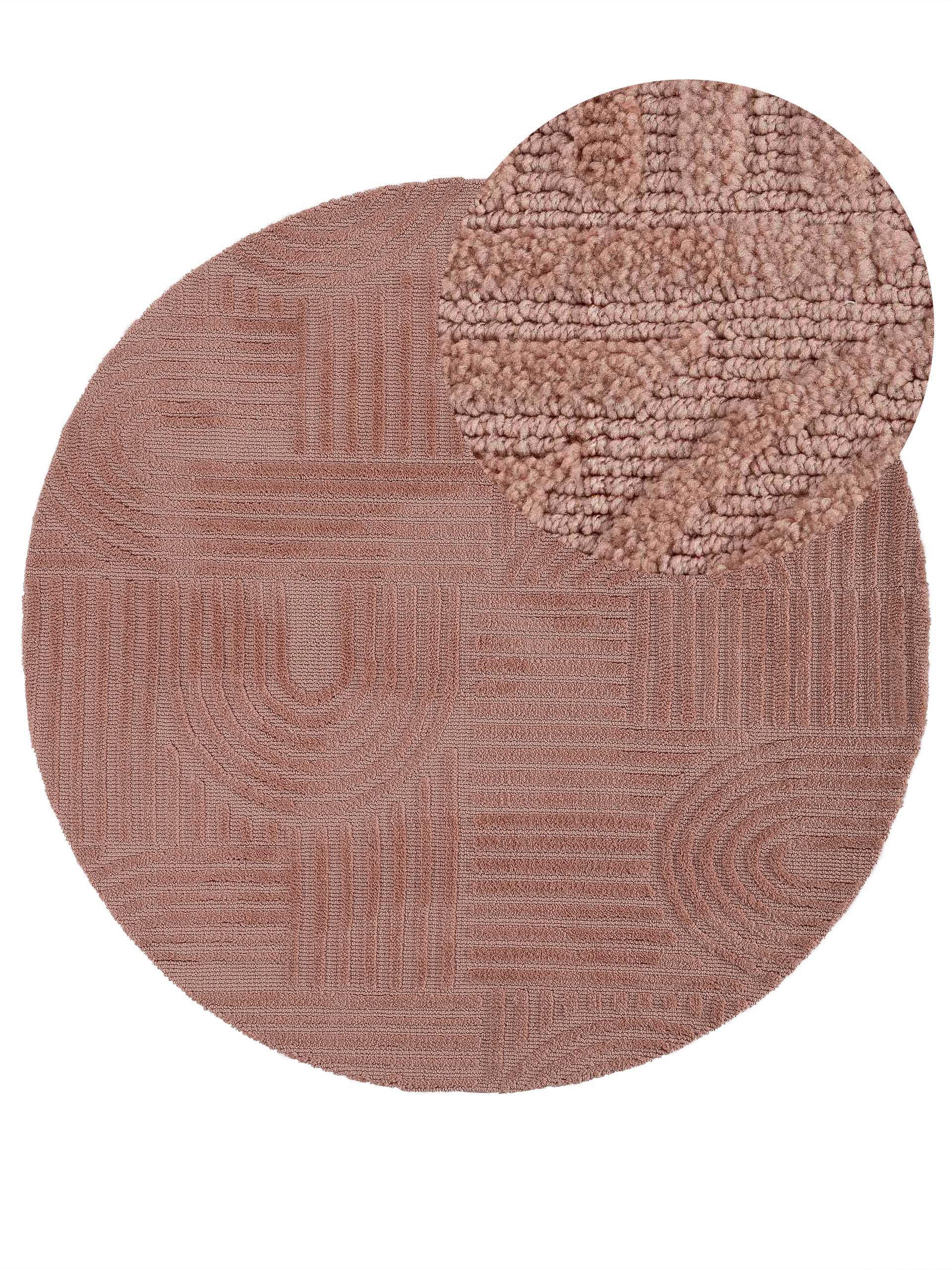 carpetfine Teppich Holly 4 - Soft Touch Microfaser Teppich, rund, Höhe: 12 mm, Boho Scandi, weiche dichte getuftete Hoch-Tief-Struktur, Wohnzimmer