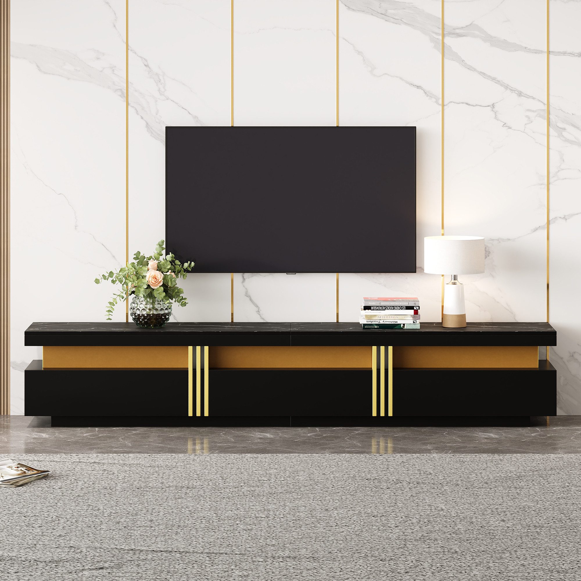BlingBin Lowboard TV-Schrank mit Marmor-Optik, TV-Board, günstig online kaufen