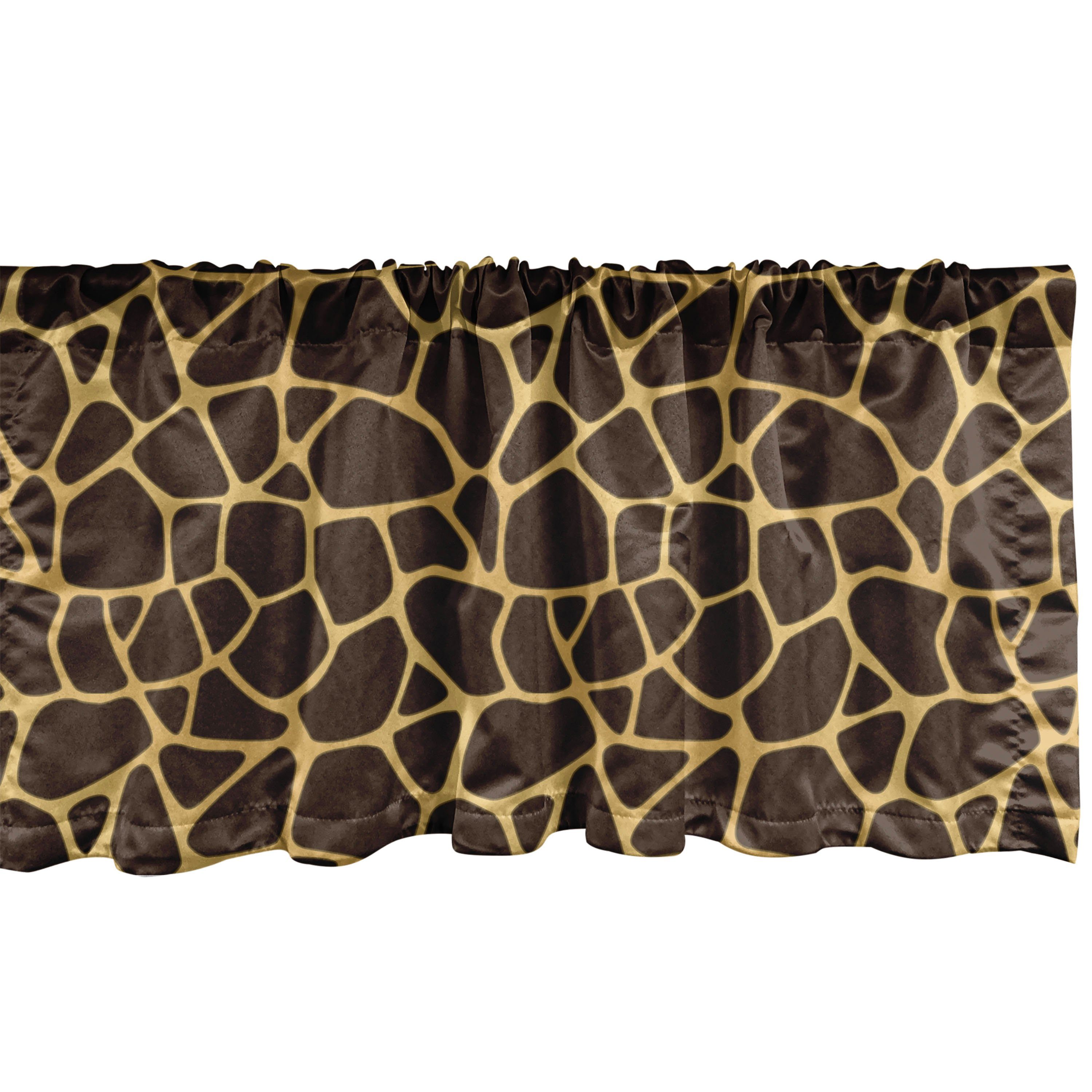 Scheibengardine Vorhang Volant für Küche Schlafzimmer Dekor mit Stangentasche, Abakuhaus, Microfaser, Giraffe Abstrakte Tierhaut Entwurf