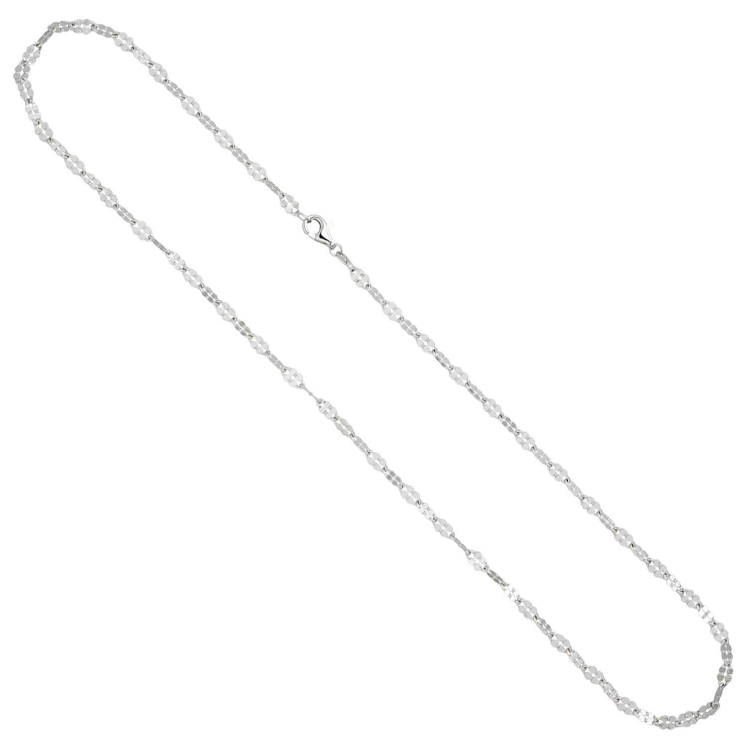 Silberkette 3,4mm Halskette aus 925 Silber rhodiniert 50cm