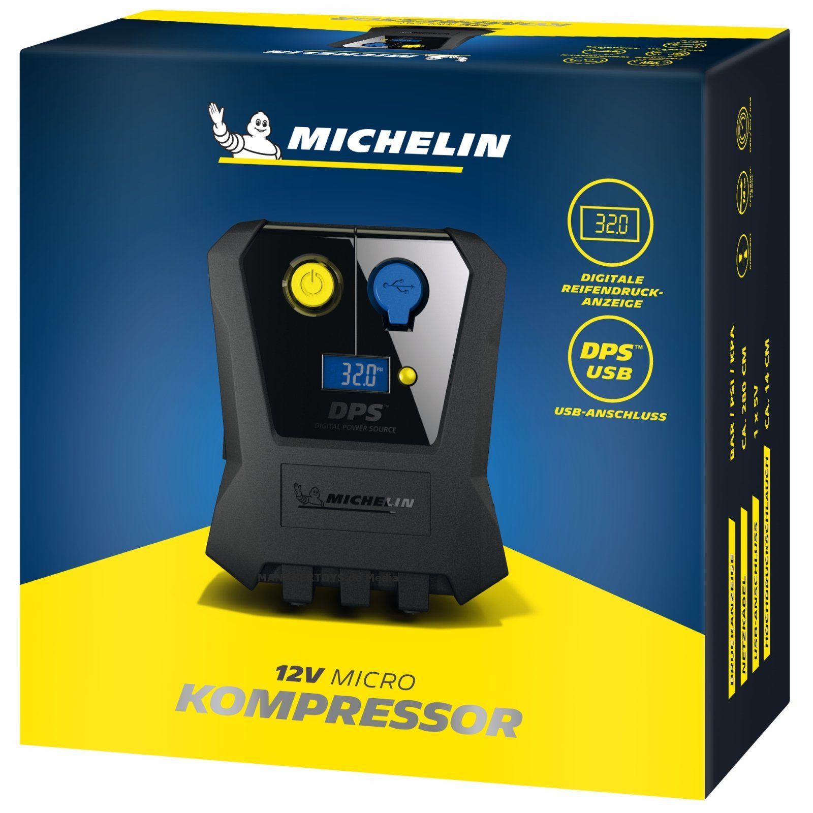 Michelin Kompressor Mobiler Auto Motorrad Fahrrad Freizeit 12 Volt Micro Kompressor
