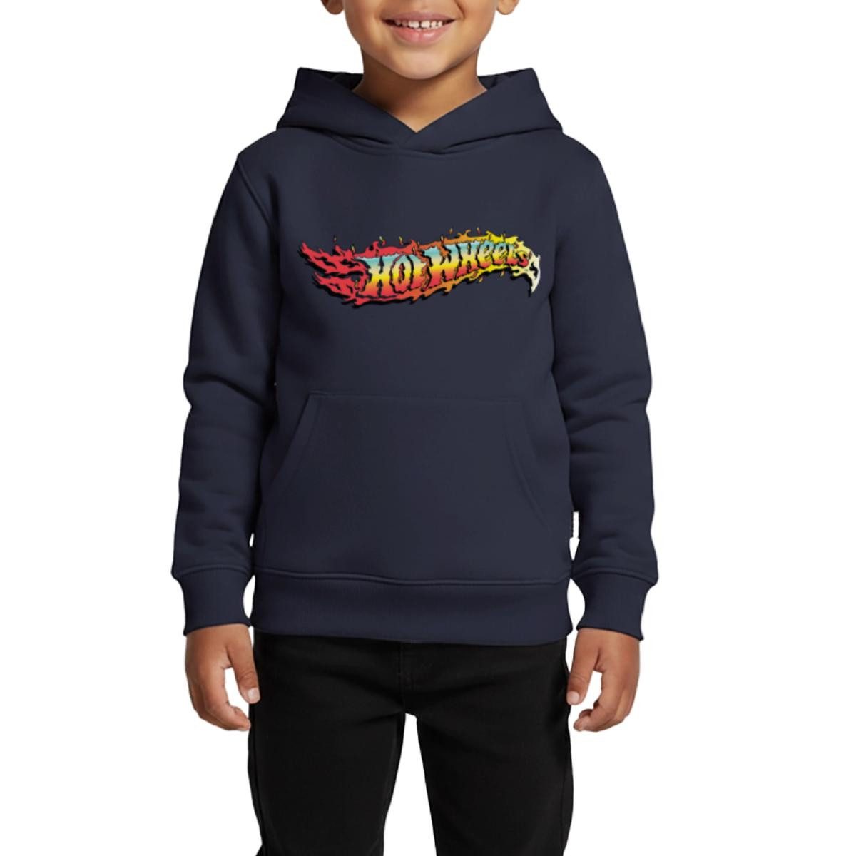 Hoodie Hot Wheels Logo-Design Mit Flammen Kinder Premium Hoodie