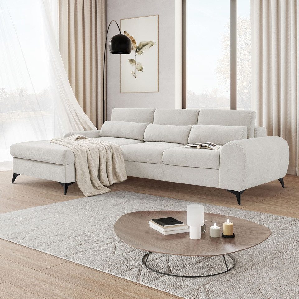 Beautysofa Ecksofa MILAN L, mit Schlaffunktion günstig online kaufen