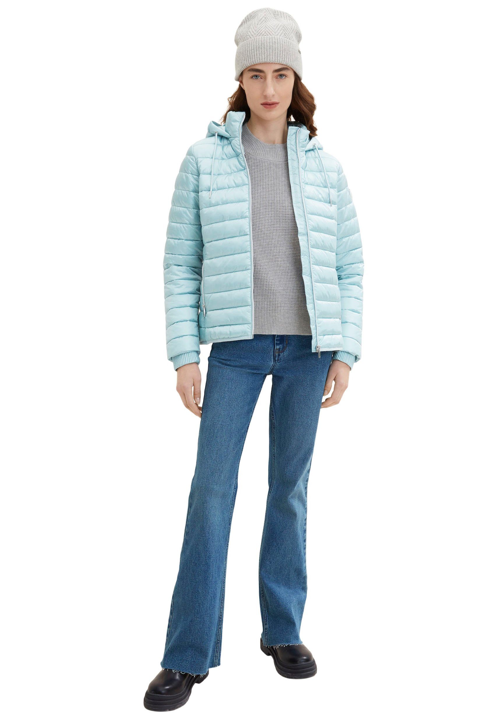 Steppjacke TOM Kapuze TAILOR Stehkragen rauchmint mit und