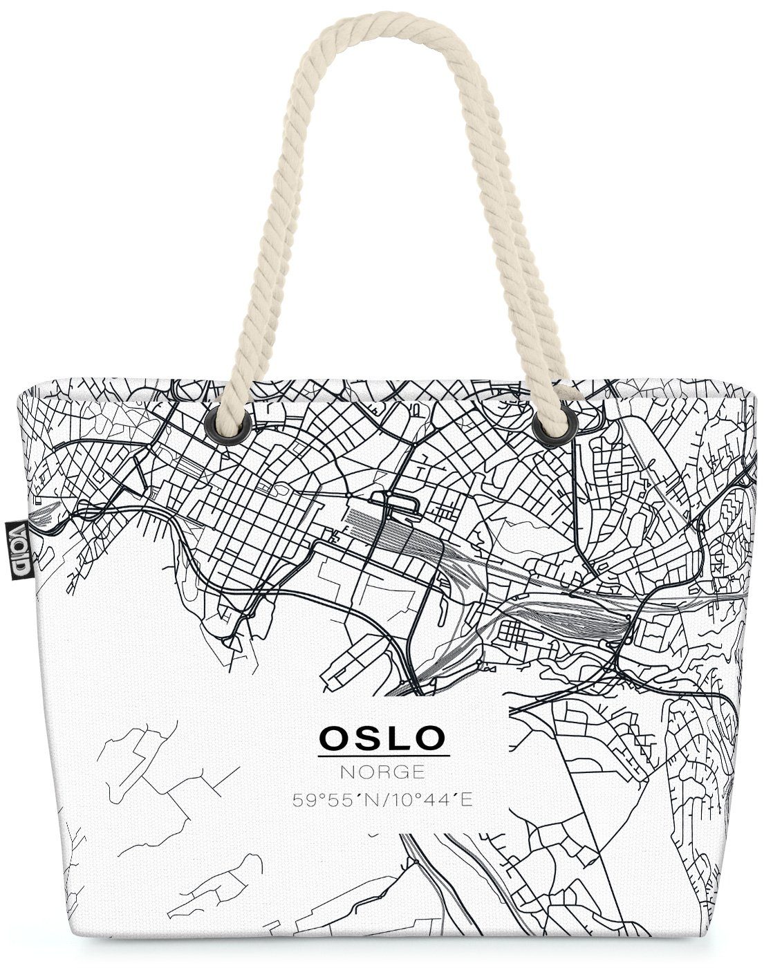 Karte VOID nordisch Oslo Beach Strandtasche landkarte skandinavisch norge skandinavien (1-tlg), oslo Bag