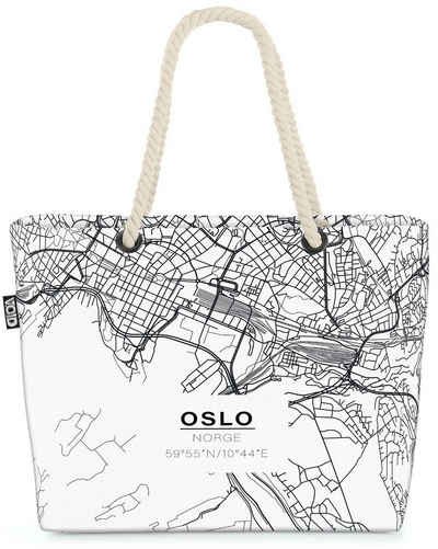 VOID Strandtasche (1-tlg), Oslo Karte Beach Bag landkarte oslo norge skandinavien nordisch skandinavisch