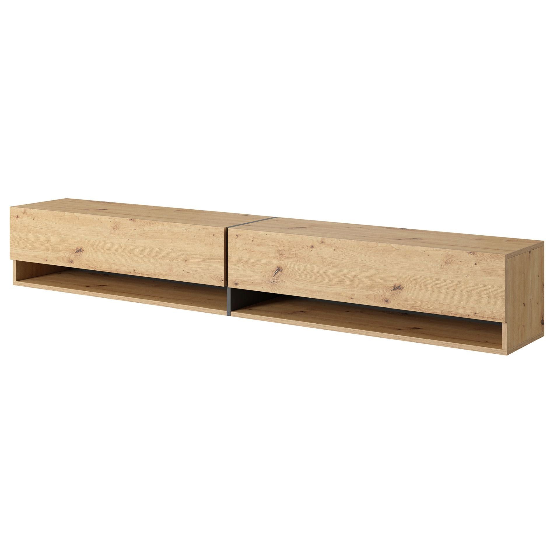 Selsey TV-Schrank MIRRGO hängend, 2-türig mit 2 offenen Fächern, 200 cm