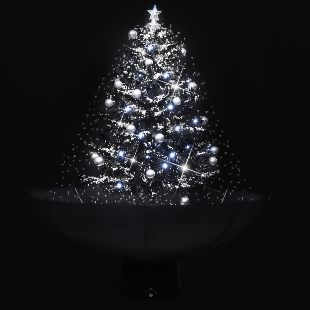 PVC Künstlicher Schneiender Weihnachtsbaum Weihnachtsbaum Schwarz 75 mit Schirmfuß vidaXL cm