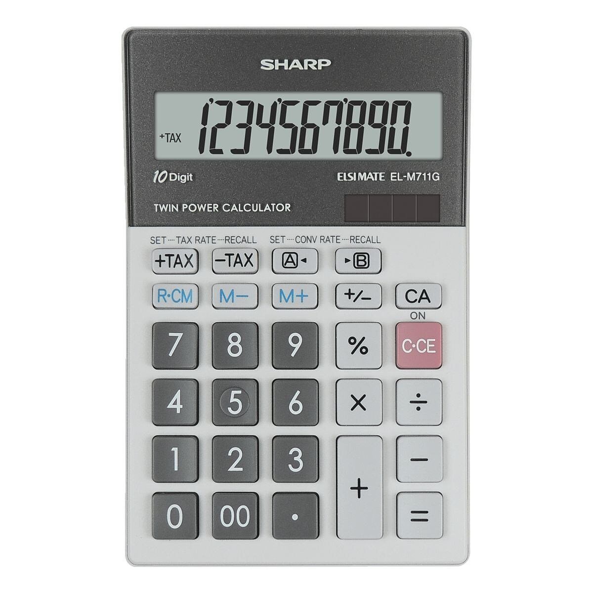 Sharp Taschenrechner EL-M711G, im Glastop-Design, 10-stellig