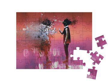 puzzleYOU Puzzle Digitale Illusion: Das virtuelle Ich, 48 Puzzleteile, puzzleYOU-Kollektionen Illustrationen