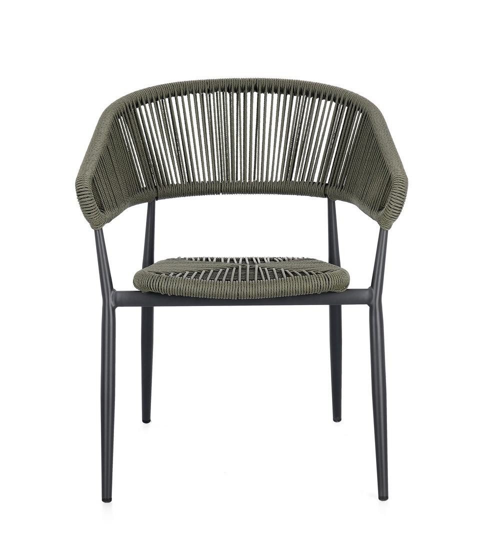 Gartenstuhl Algaida 4er Set Stuhl 64 x 76 x 62 cm Aluminium Twist Rattan