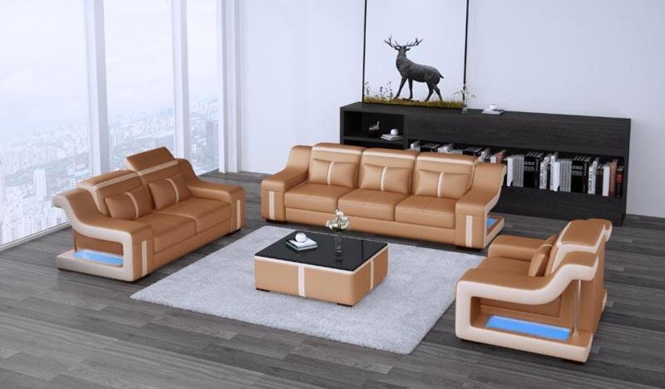 Europe Sofa Couch Sitzer Sitz 3+2+1 Polstergarnitur Made Graue Neu, JVmoebel in Sofa