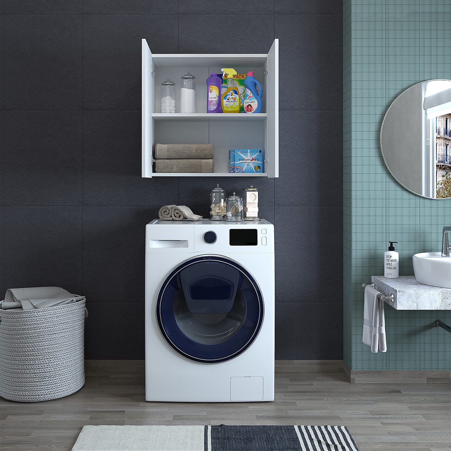 Roomart Waschmaschinenumbauschrank MK3-UM2-UM01 (Waschmaschinenschrank Badr günstig online kaufen