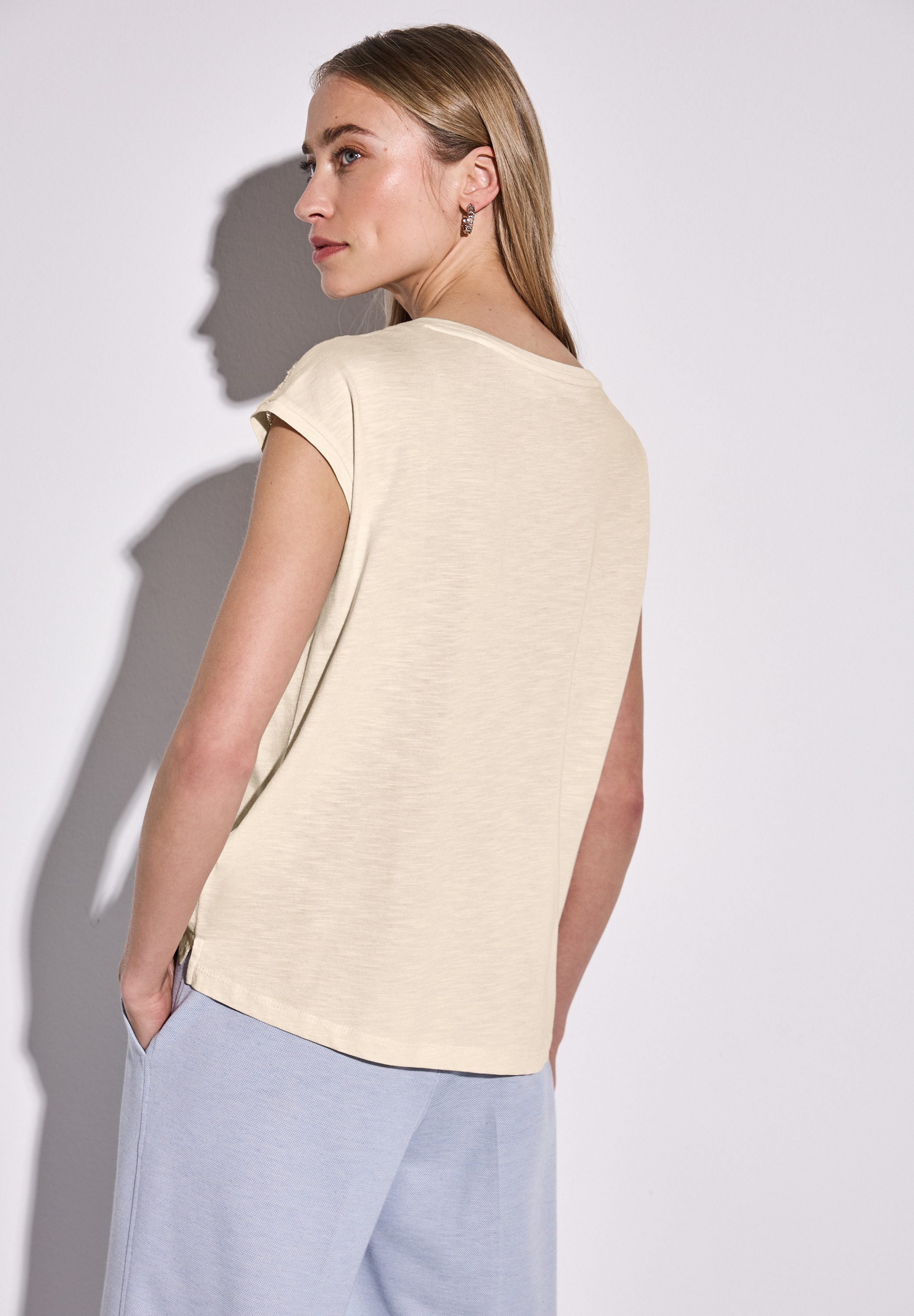 STREET ONE Spitzenshirt, im soften Baumwoll-Mix günstig online kaufen
