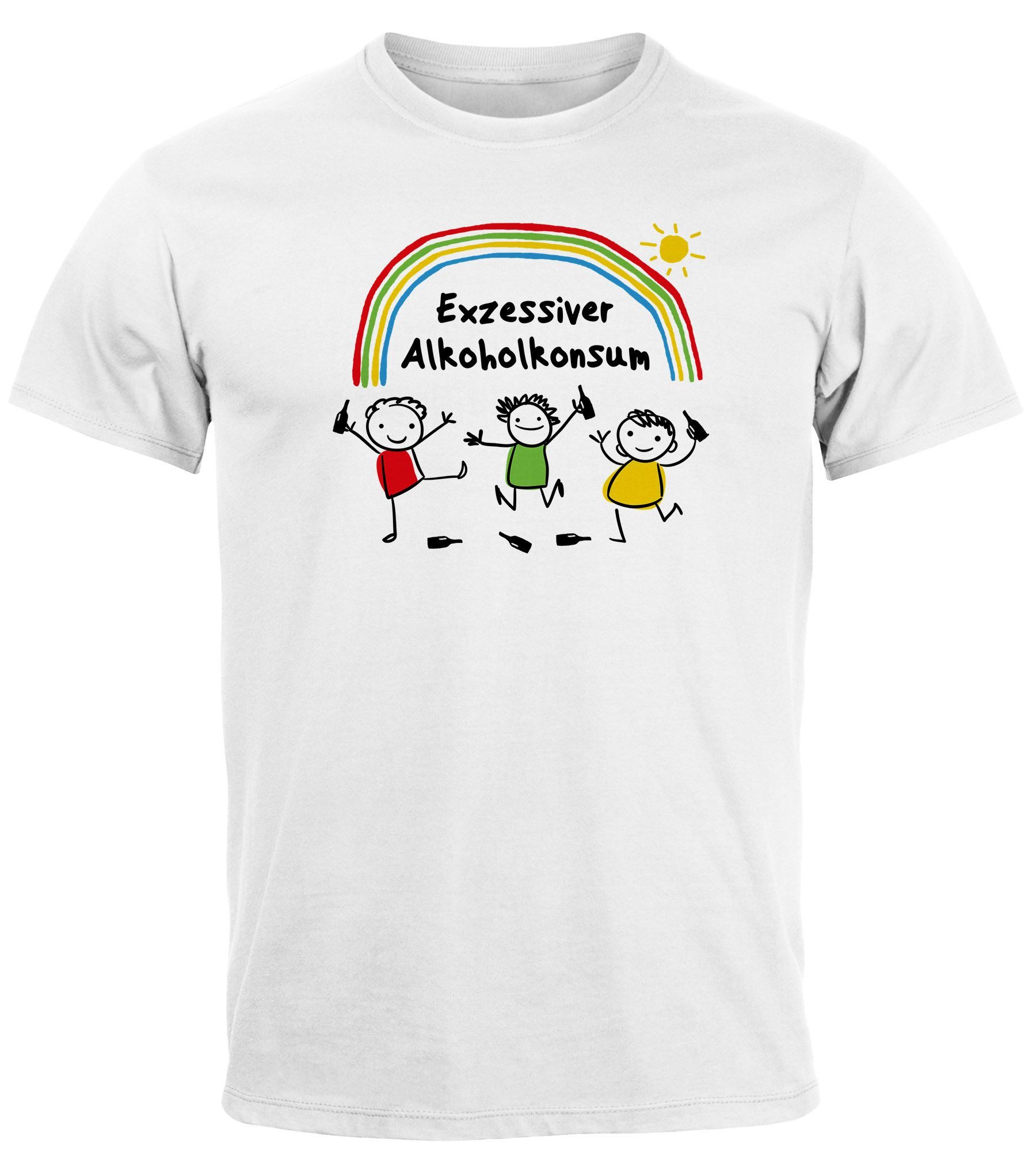 Print-Shirt Herren T-Shirt Exzessiver Alkoholkonsum Fun-Shirt Spruch lustig