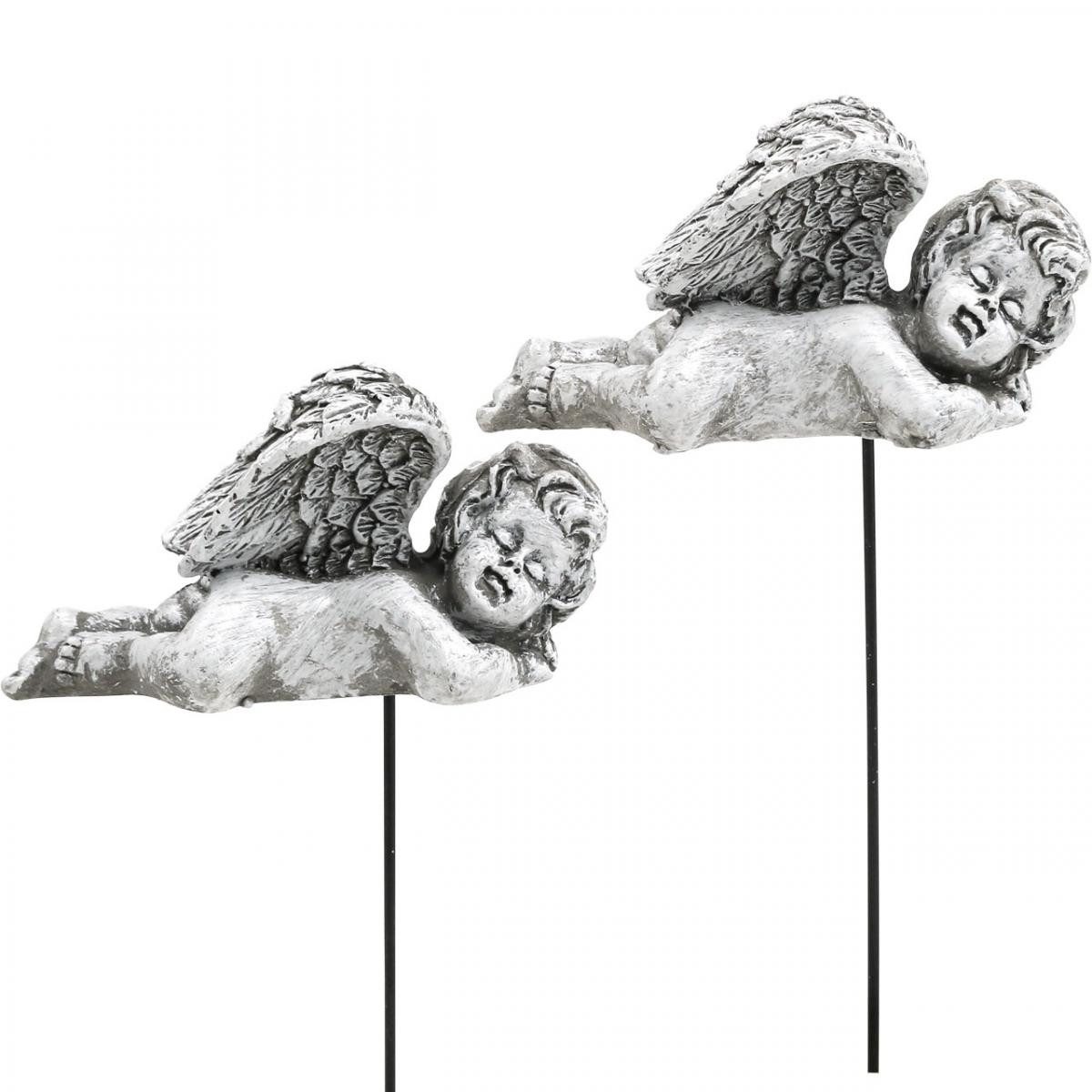 Florists Products Engelfigur Grabschmuck Dekostecker Engel Grabfigur wetterfest Polyresin, 4 Stück – Bild 4 von 4