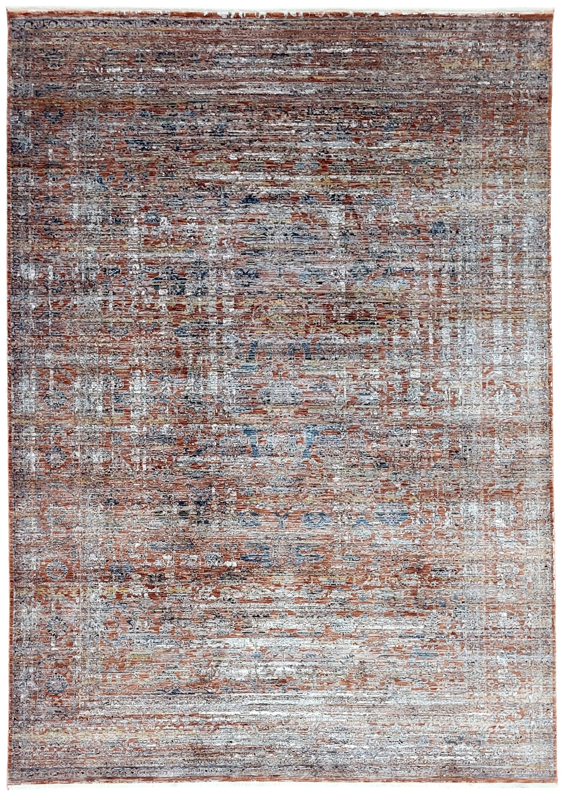 Rug Studios Teppich ASKANIA HERITAGE FN29E, Rechteckig, Höhe: 10 mm, modern, 40 x 60 cm, Grau / Kupfer