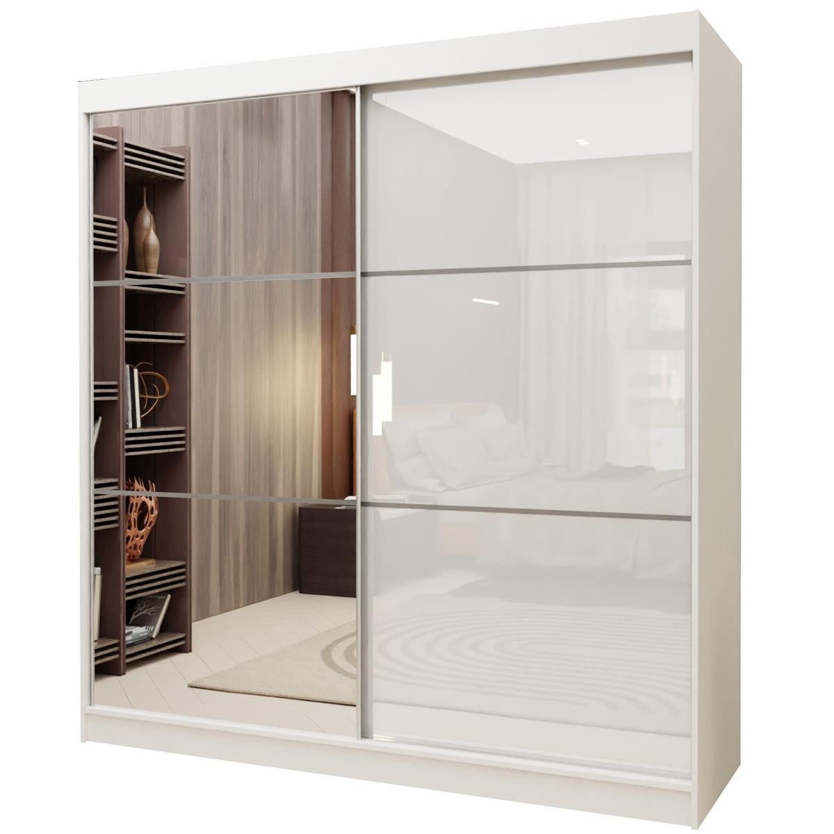 Compleo Schwebetürenschrank CINZIA, Schrank mit Lacobel günstig online kaufen
