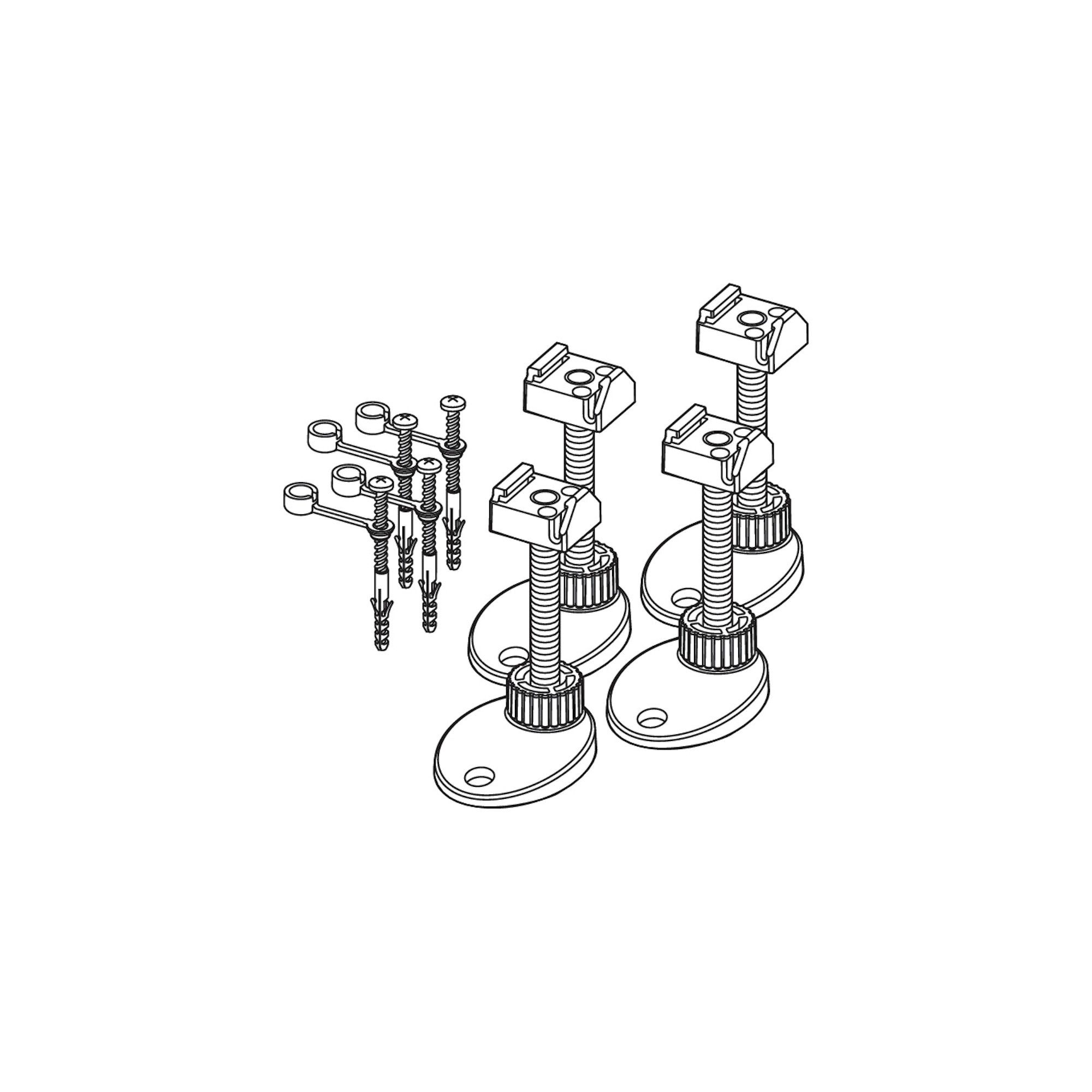 TECE Siphon drainline 4 x Montagefüße 94-142 mm für Ablauf flach und Normal