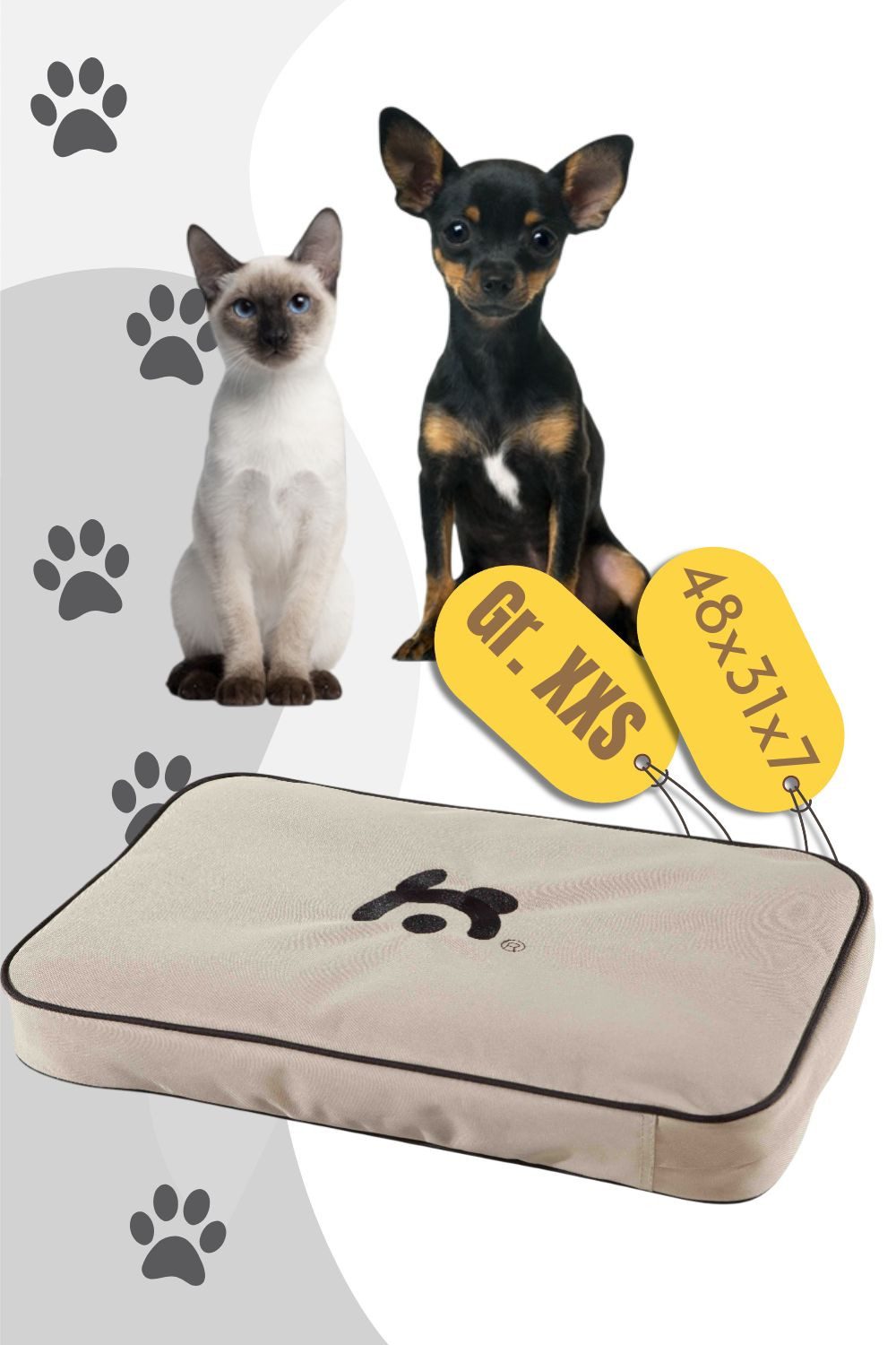 MAELSON Tierbett Lounge Mat für Soft Kennel / Hundekissen- Größe: Beige