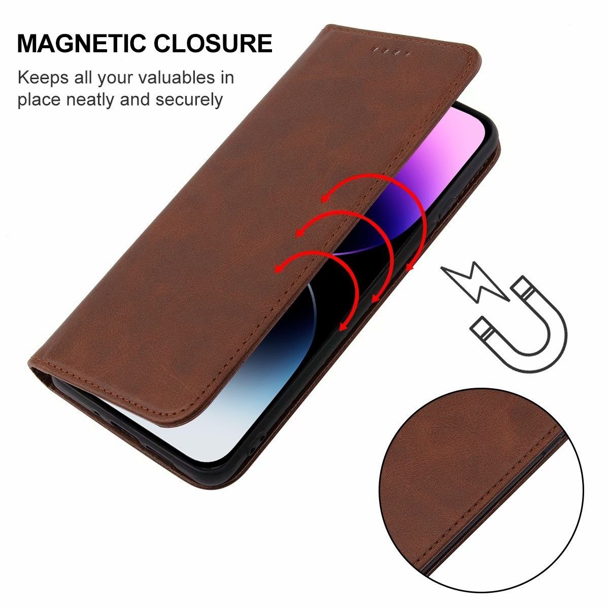 König Design Handyhülle Apple iPhone 15 Pro Max, Schutzhülle Schutztasche Case Cover Etuis Wallet Klapptasche Bookstyle