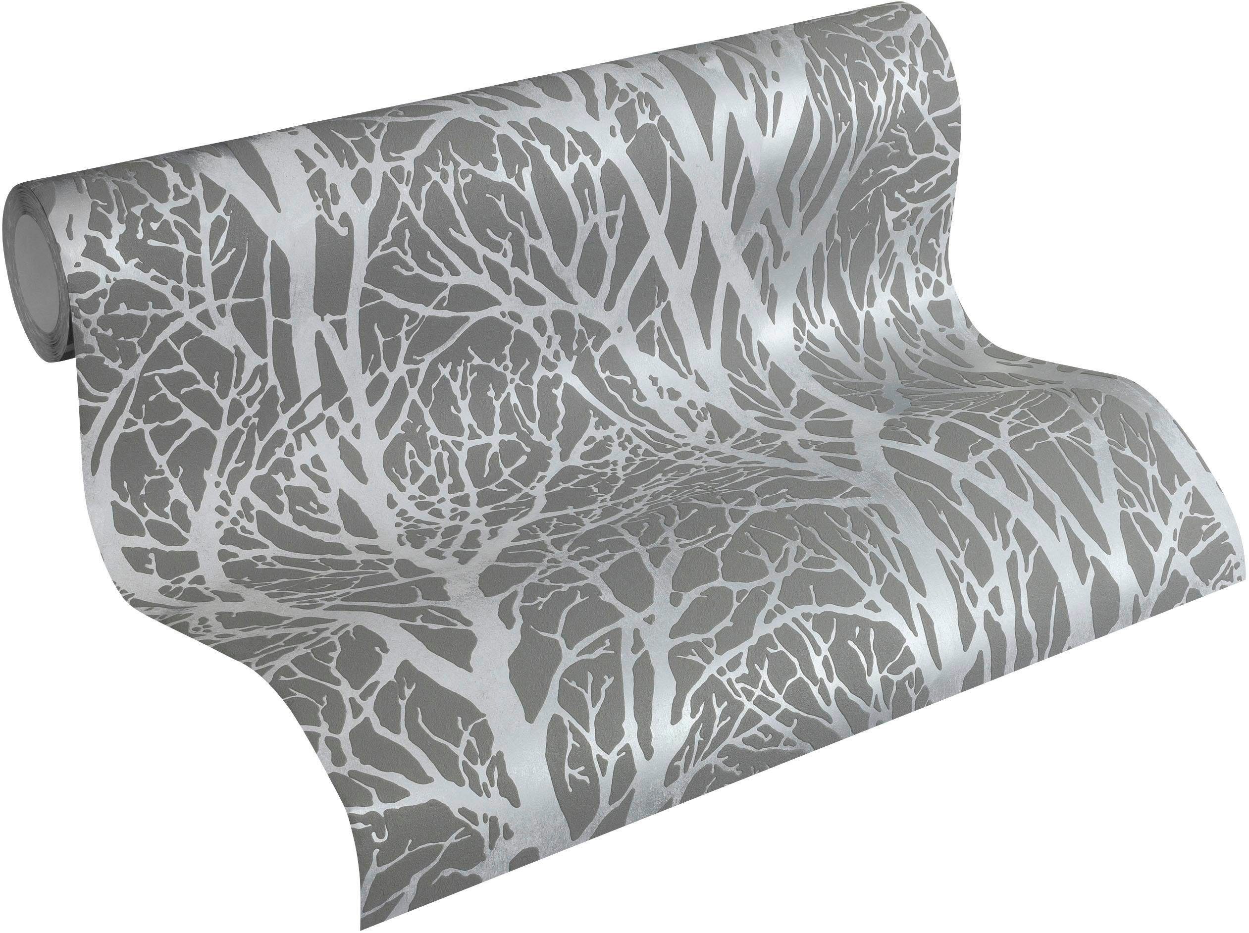 A.S. Création Vliestapete Attractive 2 Waldtapete, strukturiert, abstrakt, gemustert, leicht glänzend, (1 St), Waldtapete Äste Baumtapete strukturiert Tapeten modern Design Optik