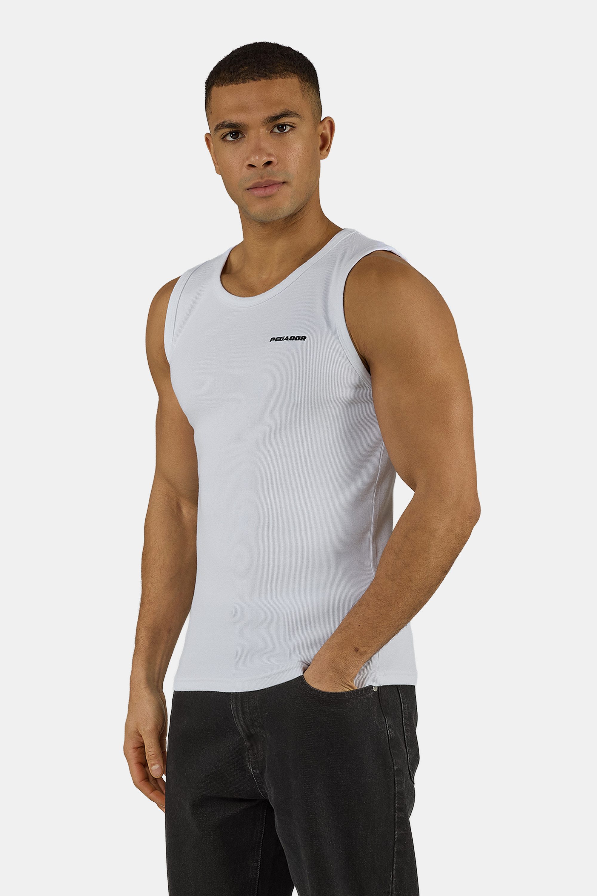 PEGADOR Muscleshirt Logo Rib Undershirt Baumwollmischung, regular fit
