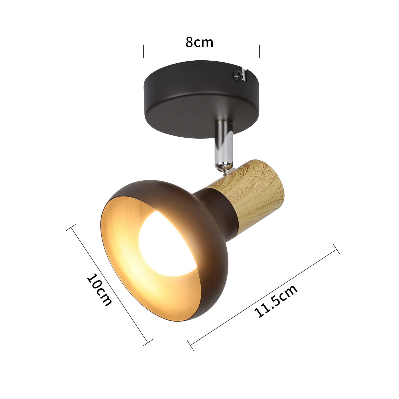 ZMH Deckenstrahler 1 Flammig E14 Eisen Lampenschirm Deckenlampe Flur Schlafzimmer, Einfache Installation, ohne Leuchtmittel