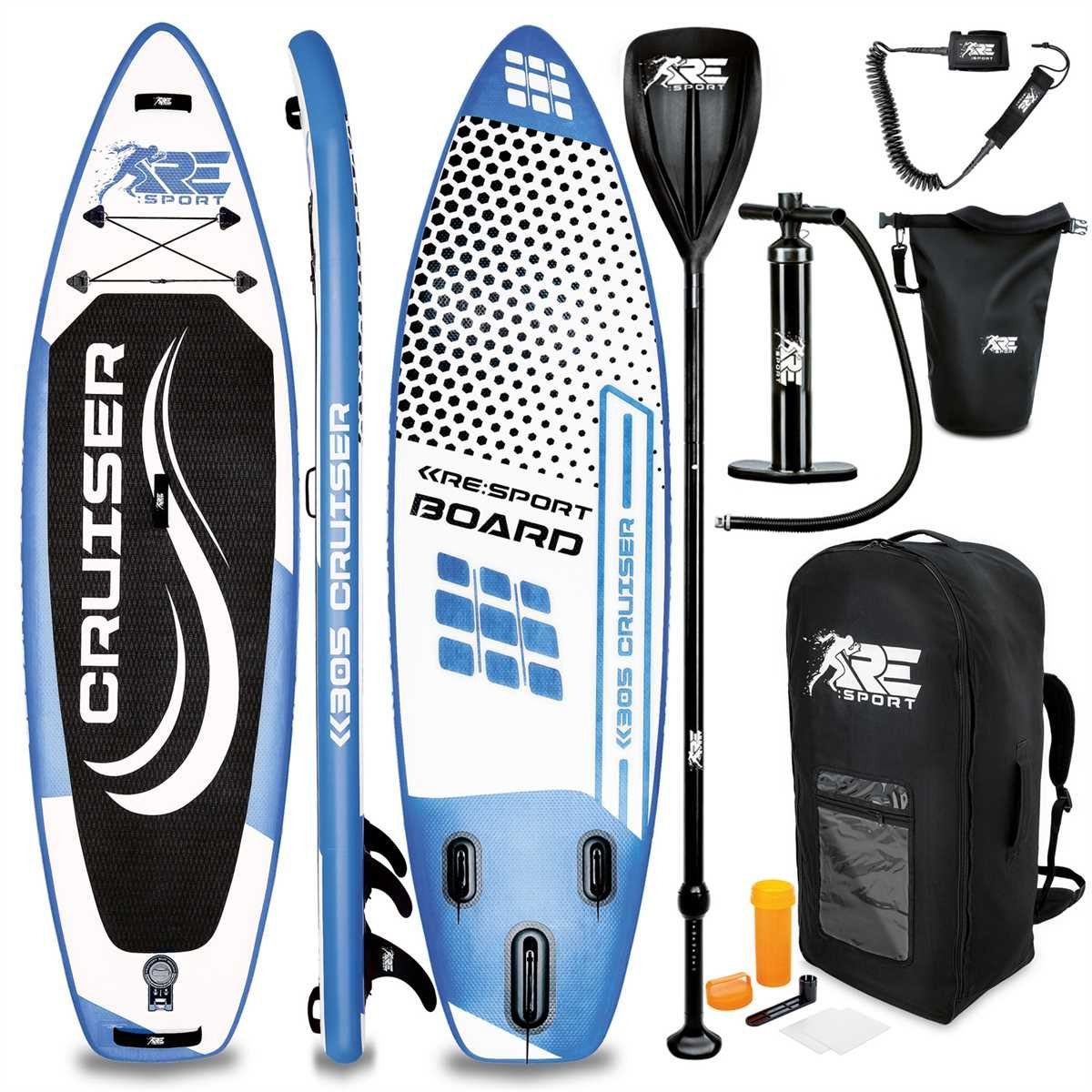 RE:SPORT SUP-Board, (Set), Stand Up Paddle Board Set aufblasbar 305/320/366/380cm