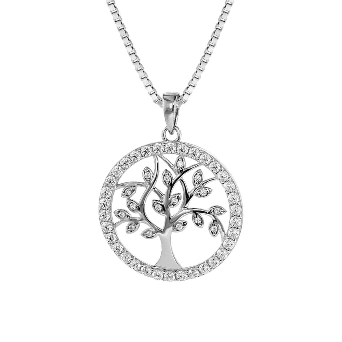 trendor Kette mit Anhänger 08544, Lebensbaum mit Venezianer 925 Silber