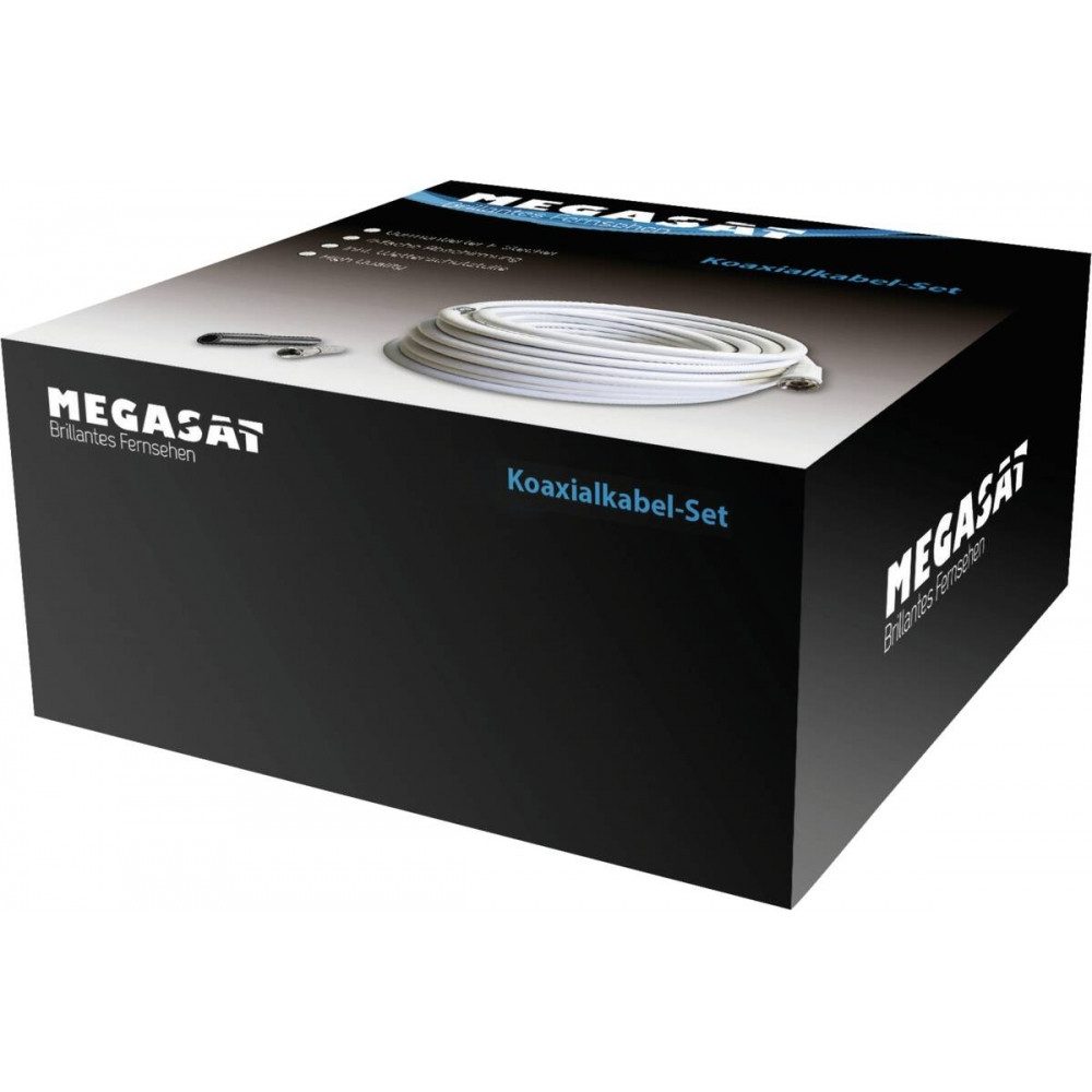 Megasat Megasat Koaxialkabel-Set 20m - Hochwertiges Kabel. Elektro-Kabel, F-Stecker, Quadshield 120dB Koaxialkabel, Quadshield 120dB Koaxialkabel