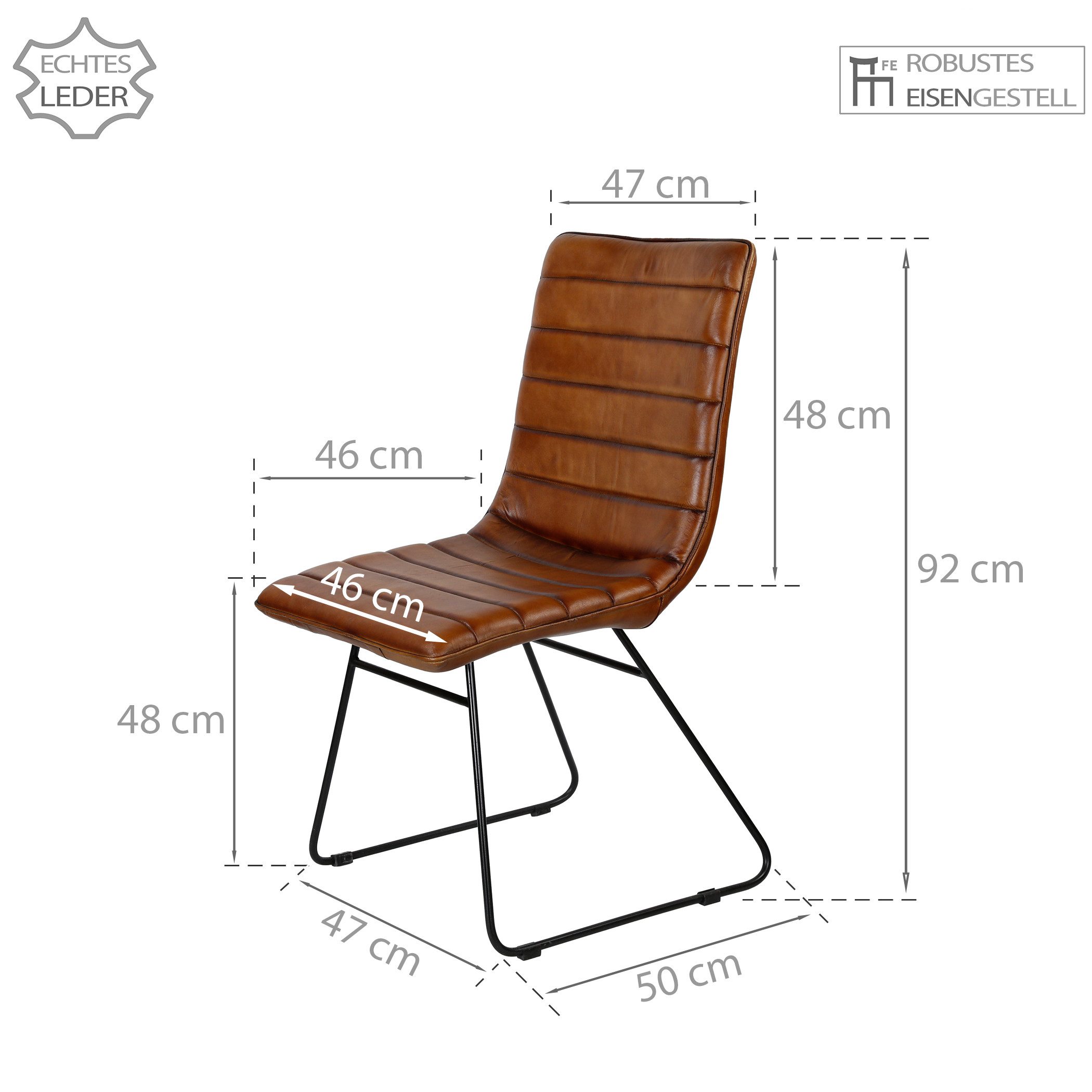 Casa Moro Esszimmerstuhl Lederstuhl Polsterstuhl Braun günstig online kaufen