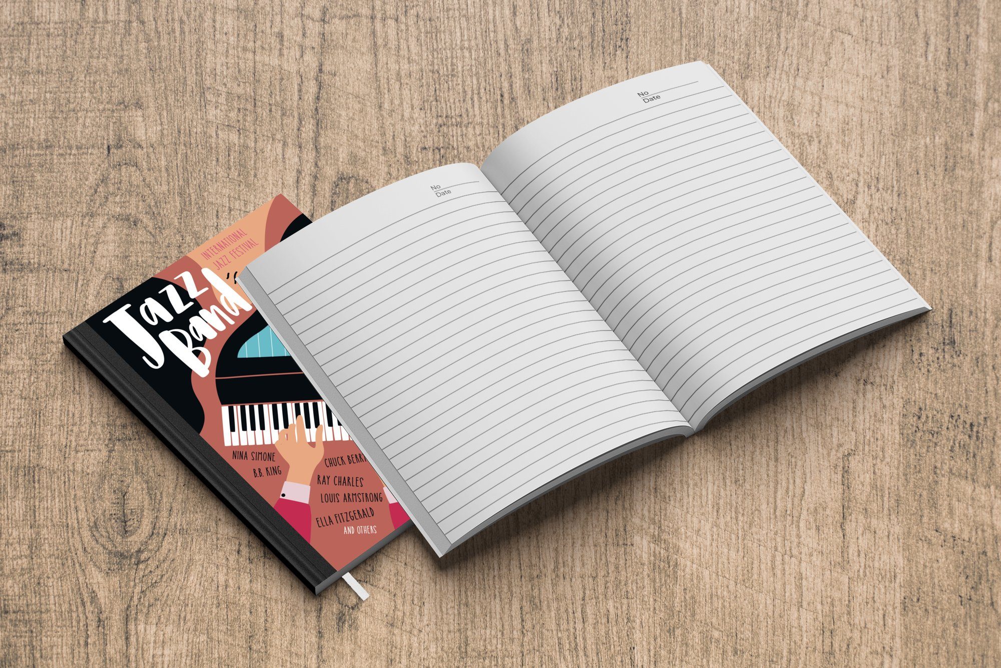 Journal, Tagebuch, - - A5, Seiten, Merkzettel, Notizbuch Haushaltsbuch Musik Klavier Notizheft, 98 - Zitate, MuchoWow Jazzband