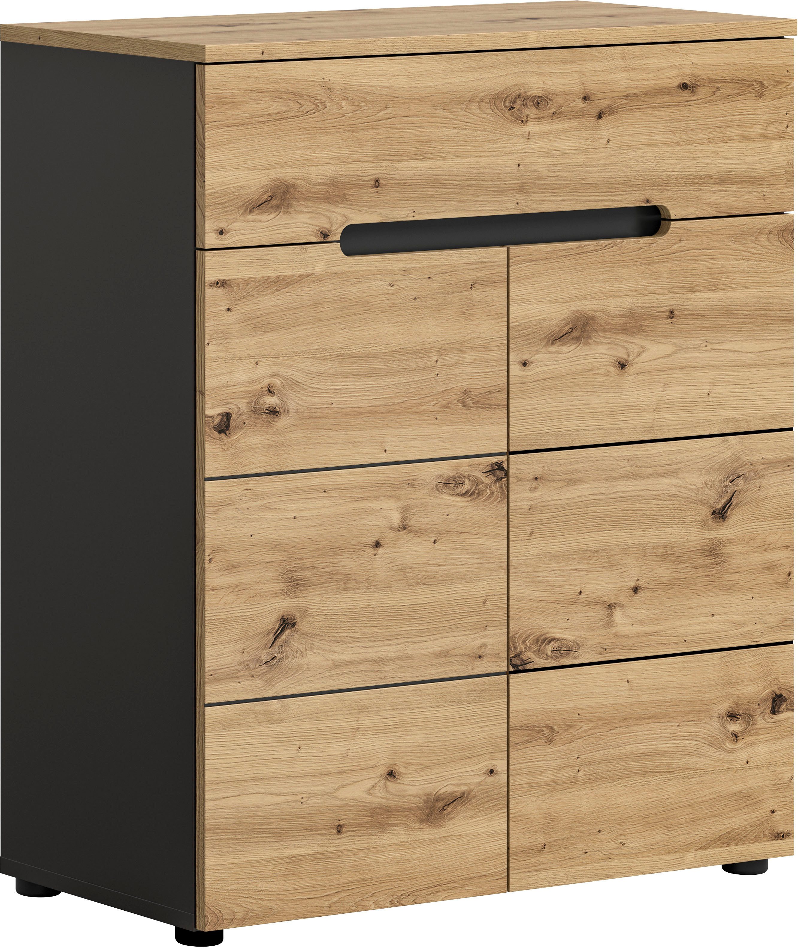 Home affaire Schuhkommode REHAT, TOPSELLER!, Breite 80cm, 2 Türen, 1 Schubkasten, 4 Fächer (1 St., in verschiedenen Farben erhältlich, Platz für ca. 12 Paar Schuhe), Schuhschrank, Kommode, Garderobenschrank, Anrichte, Sideboard