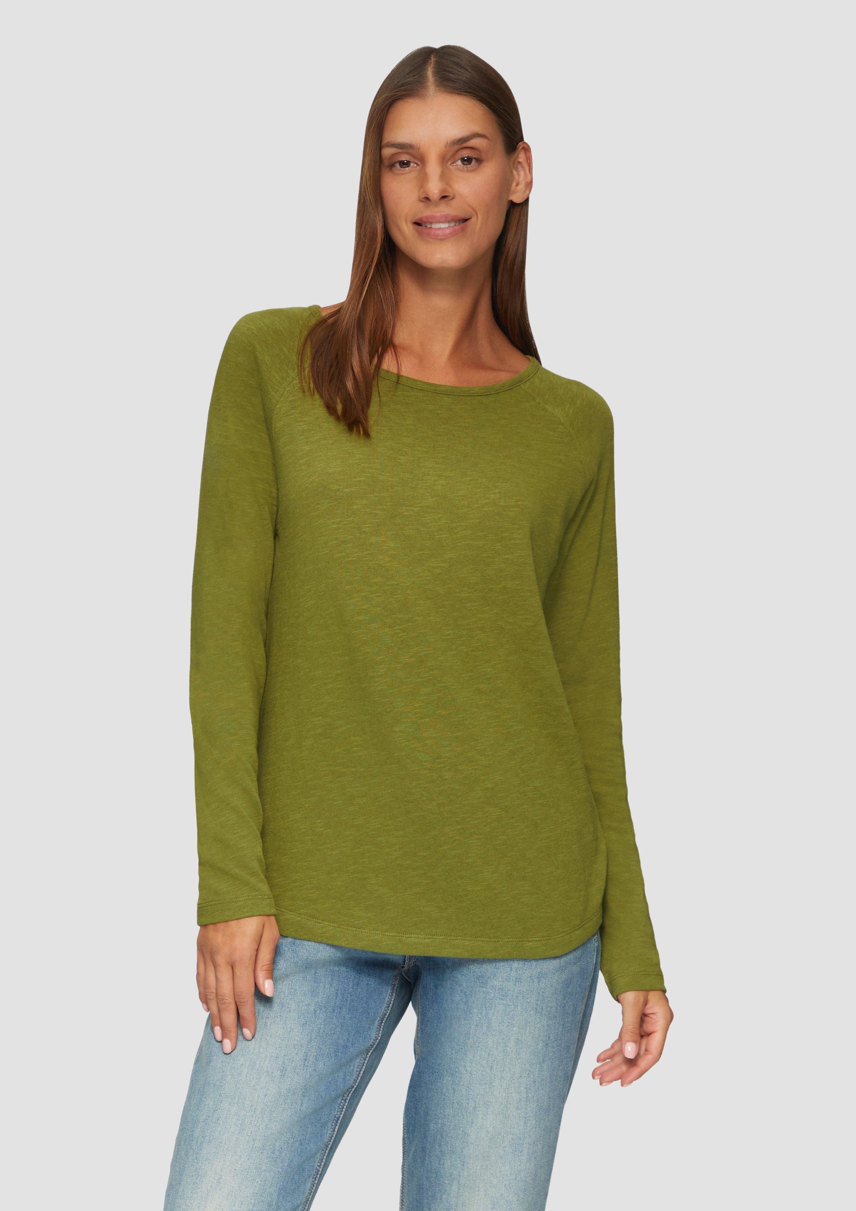 s.Oliver Langarmshirt Langarmshirt mit Flammgarnstruktur und günstig online kaufen