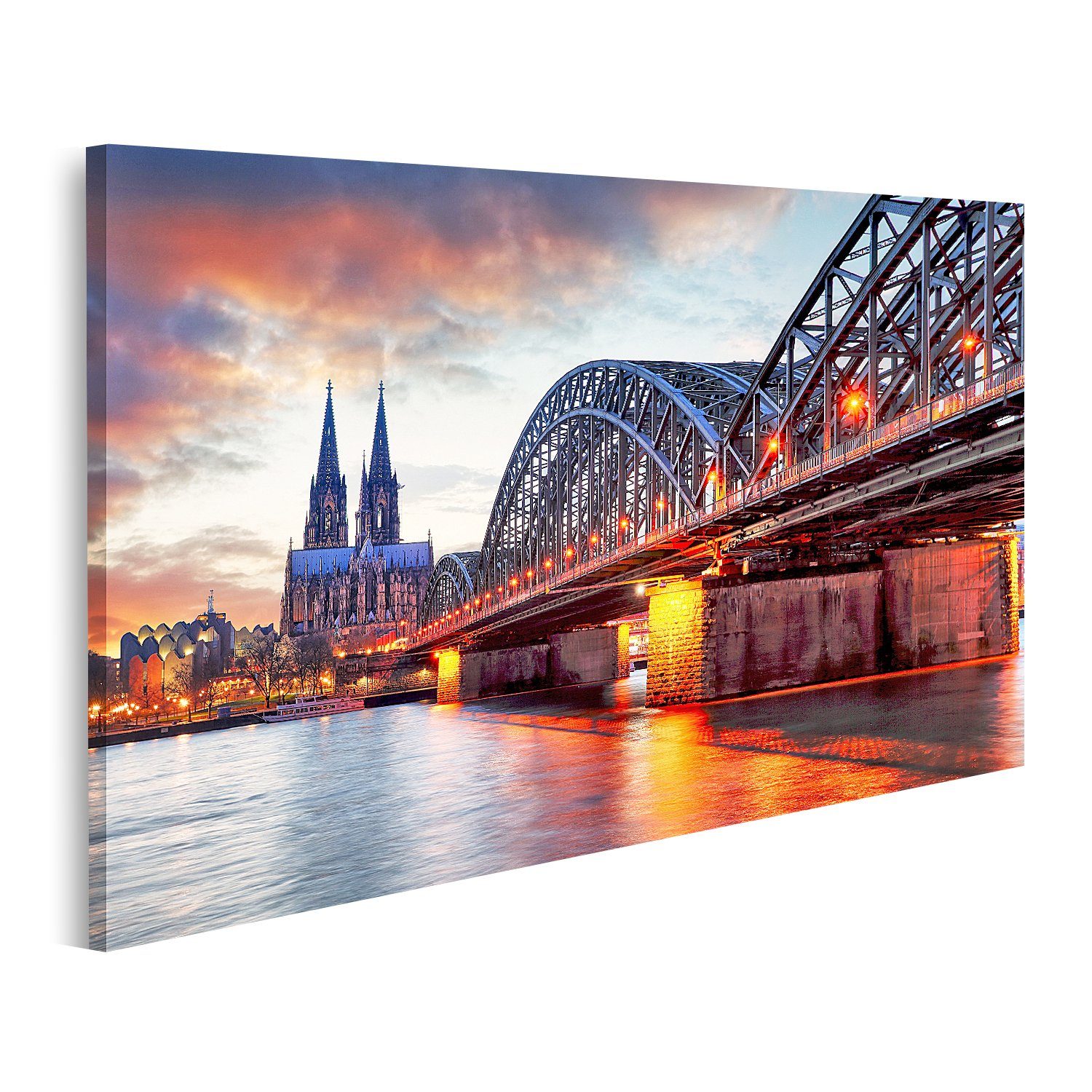 islandburner Leinwandbild Bild auf Leinwand Kölner Dom Hohenzollern Brücke günstig online kaufen