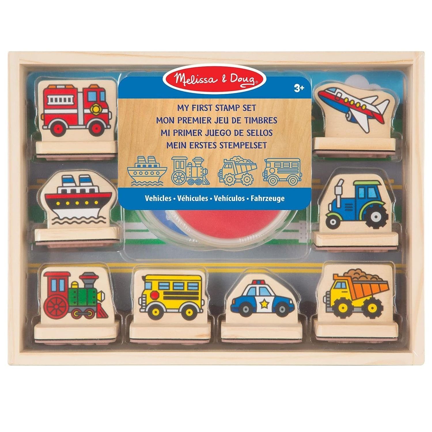 Melissa & Doug Kreativset Mein erstes Stempelset aus Holz– Fahrzeuge, (10-tlg)