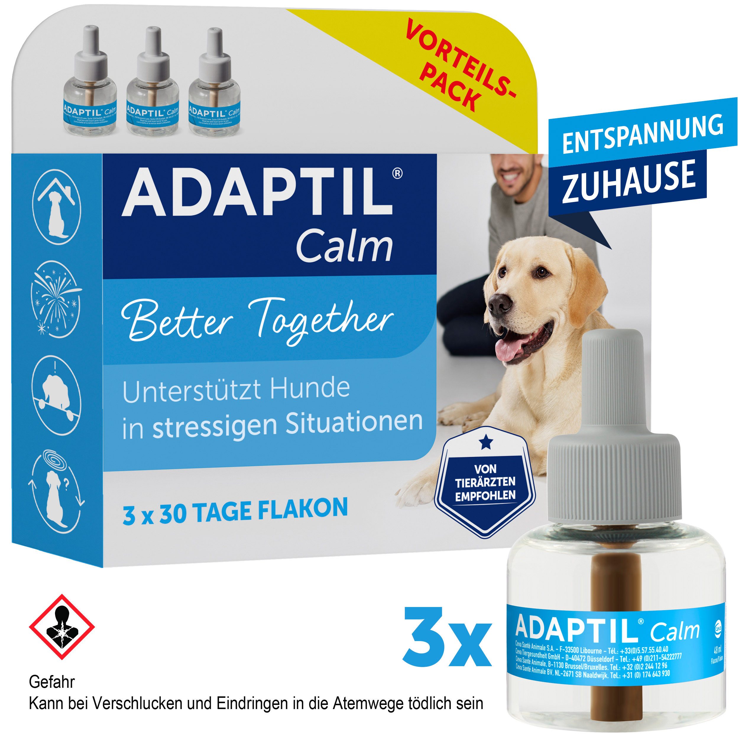 Einstreu ADAPTIL Calm 3x30 Tage Vorteilspack