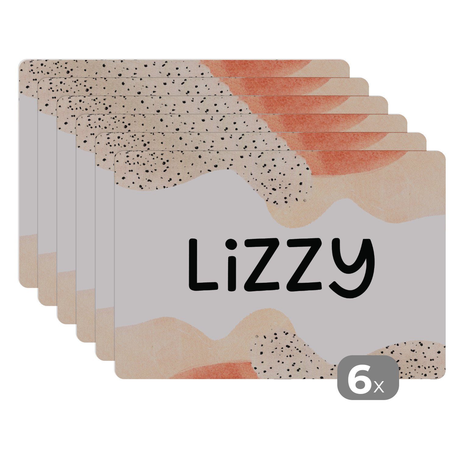 Platzset, Lizzy - Pastell - Mädchen, MuchoWow, (6-St), Platzset, Platzdecken, Platzmatte, Tischmatten, Schmutzabweisend