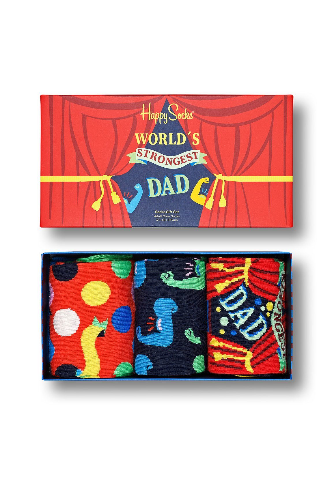 Happy Socks Freizeitsocken Happy Socks FATHER´S DAY SOCKS GIFT SET 3PACK XFAT080200 Mehrfarbig