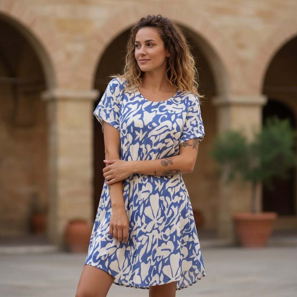 Guru-Shop Midikleid Luftiges Boho Minikleid, weites Sommerkleid,.. Boho günstig online kaufen