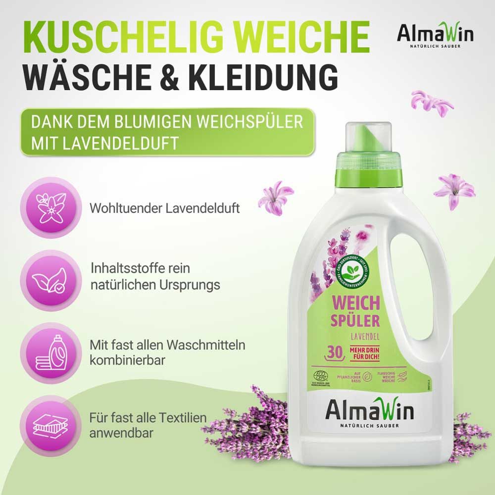 AlmaWin Weichspüler "Lavendel" Flasche, 0,75 l – Bild 3 von 5