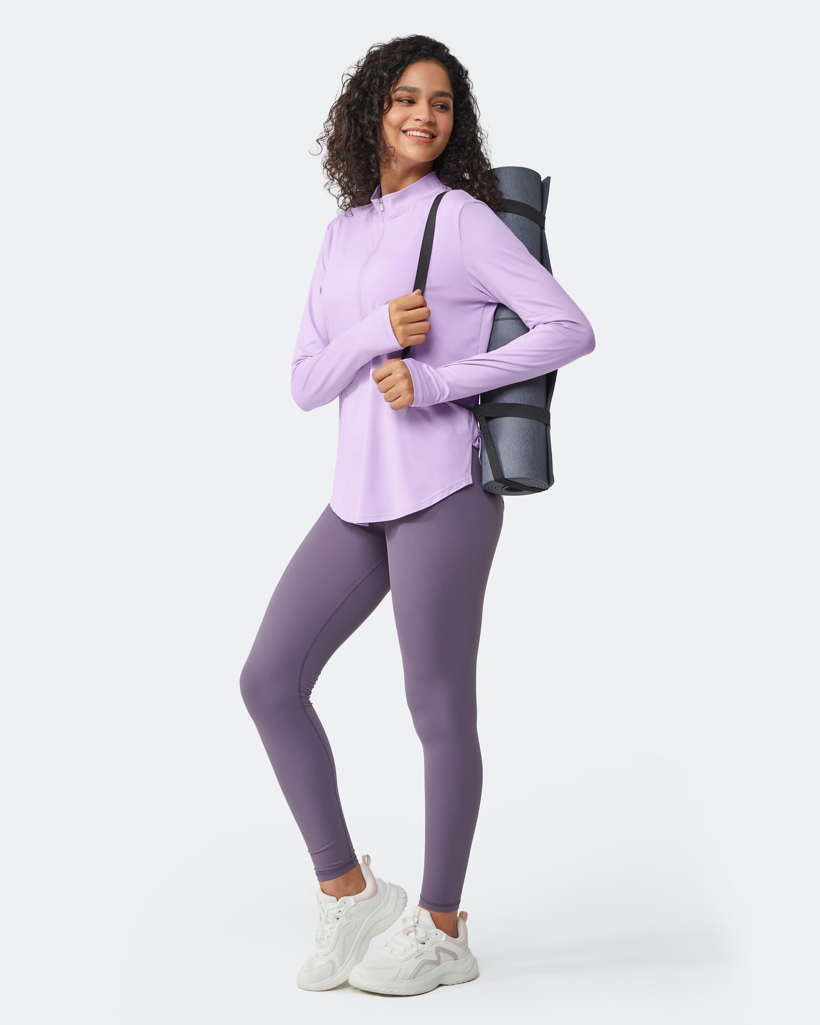 G4Free Trainingsshirt Damen Langarmshirts Sonnenschutz mit halber Reißverschluss UPF 50+ Sport Shirts Leichte Schnell Trocknende Rashguards Draussen